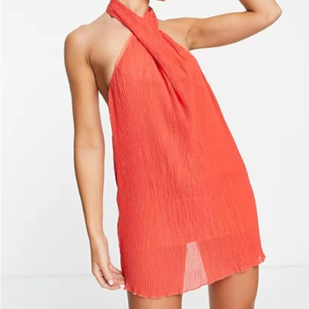 ASOS Design Red Halter Dress